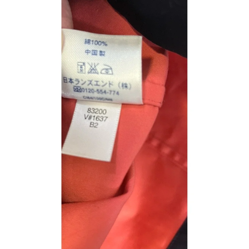 Lands' End Navy Blue Double Breasted Collared Lightweight Prep Jacket Size 10-12